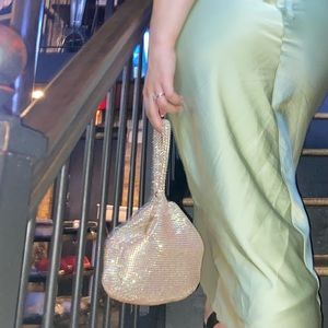 NWT Kelly & Katie Staci Iridescent Champagne Gold Wristlet